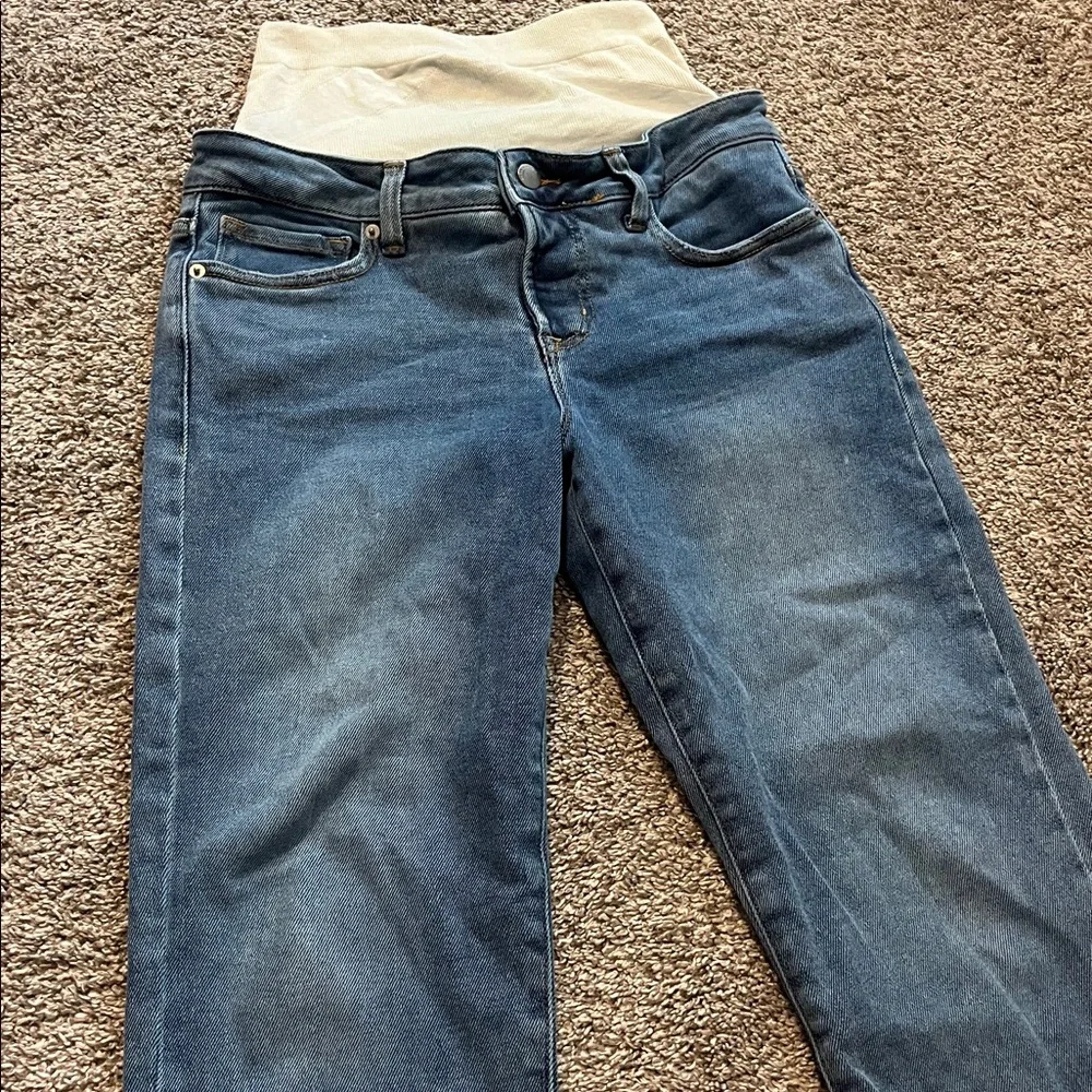 BLANQI Women’s Blue Denim‎ Light Wash Ankle Maternity Jeans Size 4